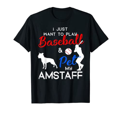 AmStaff Funny Baseball Dog Owner Lover Xmas Gift Maglietta