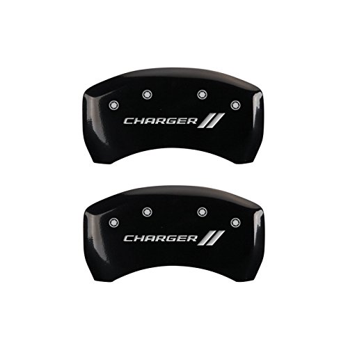 Image of MGP Caliper Covers for 2011-2023 Dodge Charger & Challenger | Requires 18 inch+ Wheels & Dual Piston Front Caliper, Black Powder-Coated Aluminum, 4 PCS Front and Rear, CHARGER / / Engraving