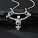 TKHLT Punk Skeleton Skull Necklace Captivity Skull Pendent Biker Rock Jewelry Gift for Men and Women