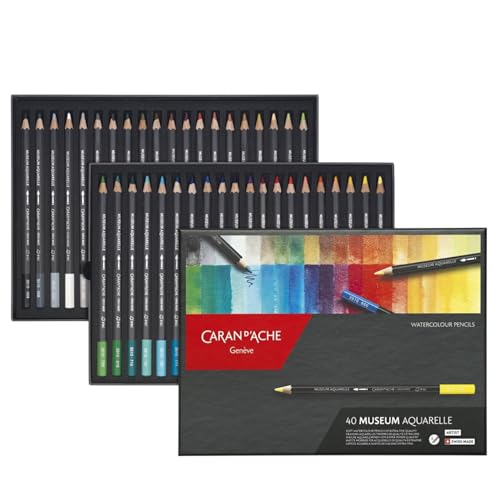 Caran D'Ache Lápis de Cor Aquarelável Museum 40 Cores, 40 Cores