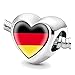Produktbild Bon4azuré Perlen für Armbänder Deutschland Flagge Silber Charms für Frauen Charme Perle Schmuck Geschenke Geschenke für Mädchen, Nein