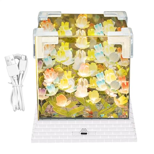 Veilleuse de chevet cube en verre pour ambiance cosy de chambre