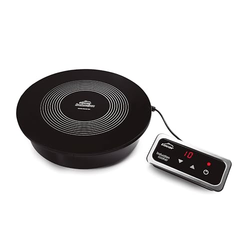 Lacor - 69139 - Placa de Inducción Eléctrica para Chafing Dish (700W, Ø18 cm) con Regulador de Temperatura, Ideal para Buffets, Eventos o Catering, Uso Profesional, Color Negro