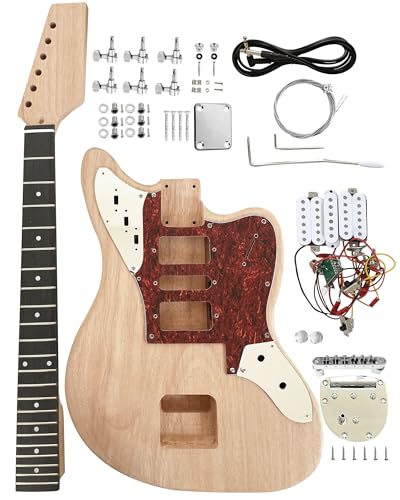 Diy Electric Guitarr Kit Mahogany Body and Mahogany Neck Rosewood Fingerboard Chrome Hardware Uncut Beginner Kit Guitarr Kit Build Your Own Guitarr.