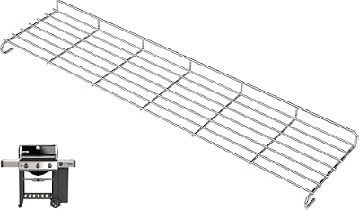66044 Grill Replacement Parts for Weber GS4 Genesis II Warming Rack 3-Burner Genesis 2 300 SER Weber GS4 Genesis II S315 S335 S345 E310 E315 E325 E330 E335 S310 Upper Rack,Stainless Steel Hanging Rack