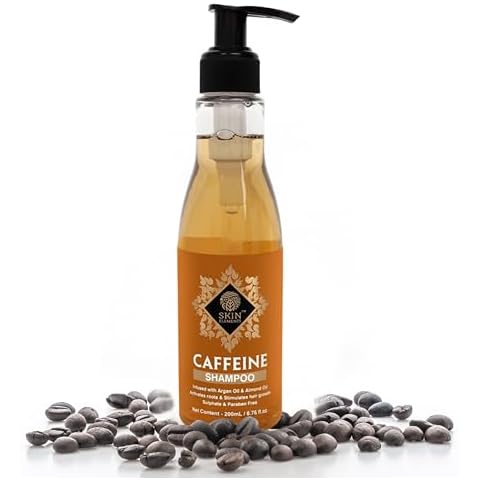 Skin Elements Caffeine Shampoo (6.76 fl.oz) - infused with Argan & Almond Oil (Vitamin E Booster) for Hair Fall Control - SLS & Paraben Free Cover