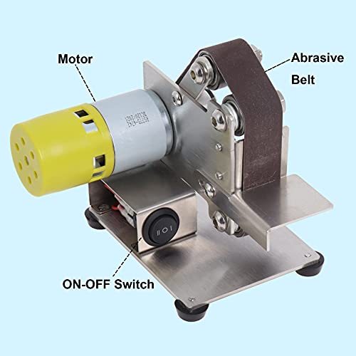 Mini Belt Sander Electric Grinder Woodworking Knife Making Polishing Grinding Machine Diy Edges Sharpener Adjustable Mini Electric Polishing Cutter Desktop Grinder Multifunctional #TOP1