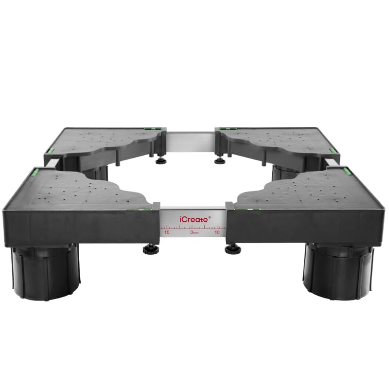 洗濯機 台 （灰）キャスター 隠された4輪洗濯機シャーシ 洗濯機置き台