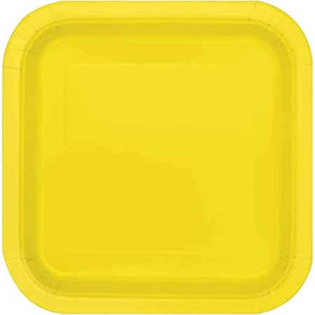 Creative Converting Gold Glitter Square Dinner Plates - 18 Pack 9 Inch Disposable Plates