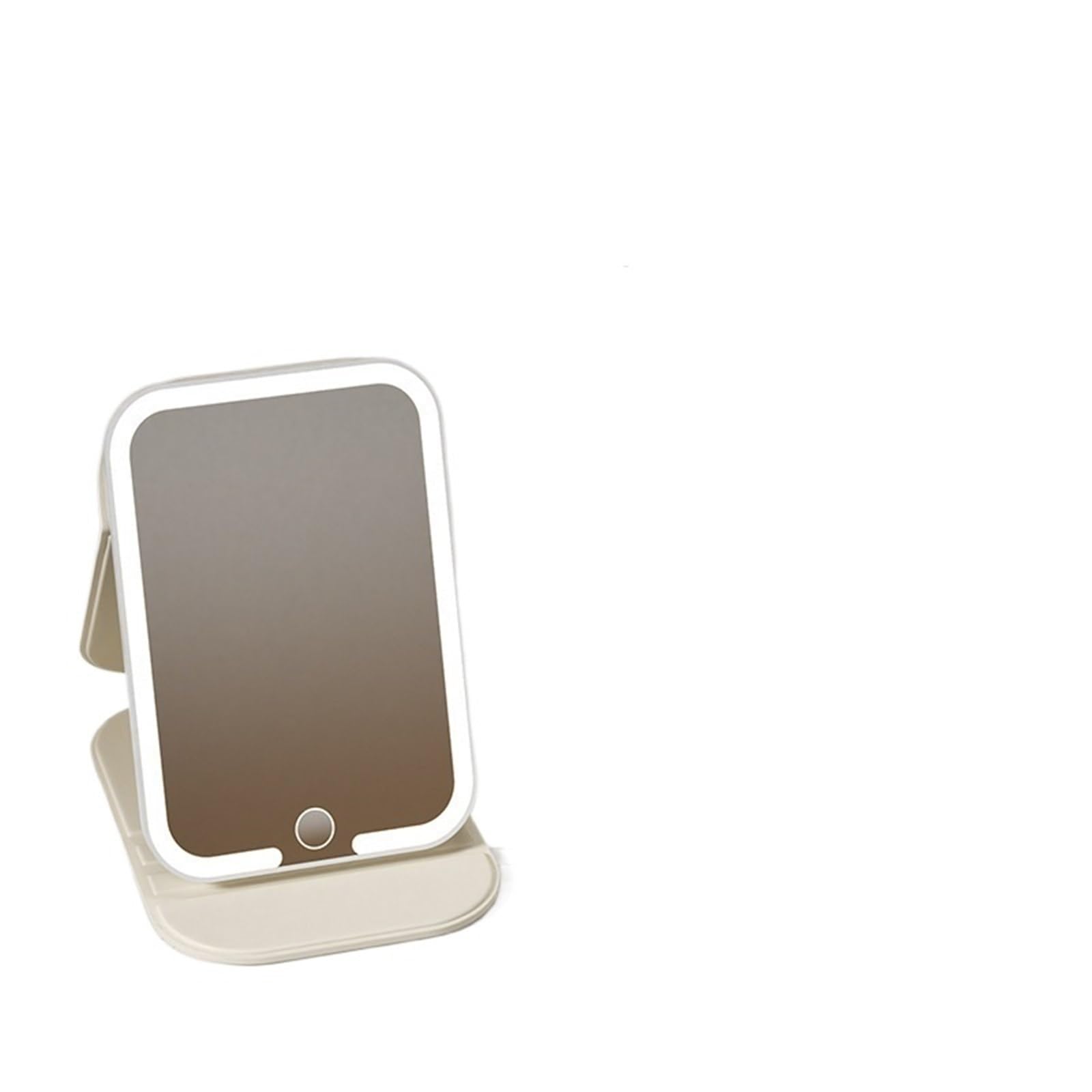 KTMBOHU Desktop Mirror Makeup Mirror With Light Folding Flip Led Portable Large Small Size(大LED口袋镜White)