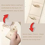 Mini Travel Jewelry Bag, Mini Travel Jewelry Roll Bag with Buckle, Portable Foldable Travel Jewelry Organizer Case, Small Jewelry Box for Earrings, Rings, Necklaces (Gray+Pink+White) - Image 3