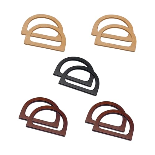 TTBellok 10 Pcs D-Shaped Purse Replacement Handle, Wooden Bag Handles for Handbag Making and DIY Bag 4.64inch/11.8cm