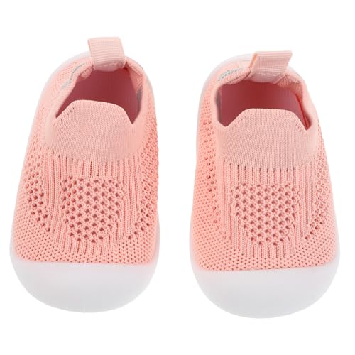 Abaodam Zapatos para Niña Primer Paso Transpirables de Malla Blanda Ligera Zapatillas de Entrenamiento para Pequeños Interiores y Exteriores Protección Anticolisión Rosa Talla