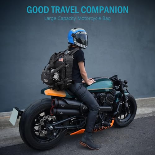 Aferrizu Mochila de motocicleta, mochila de capacete impermeável para homens, mochila de viagem expa
