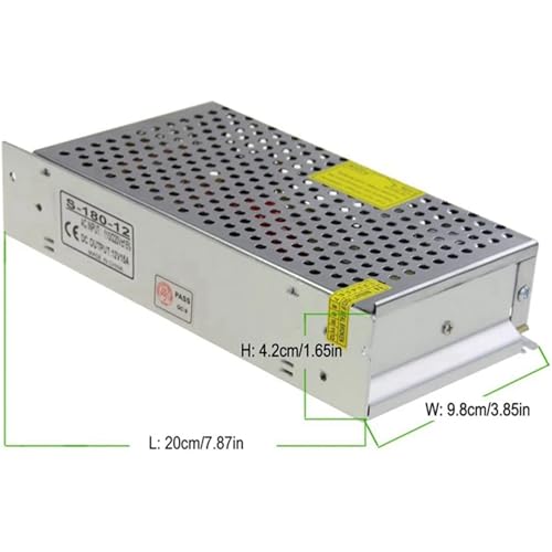 Transformateur 12V CC 15A ventilé convertisseur CA CC 180W haute puissance