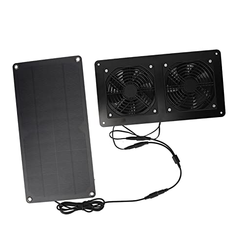 KENANLAN Ventilador alimentado por painel solar, kit de ventilador duplo de eficiente para galinheir