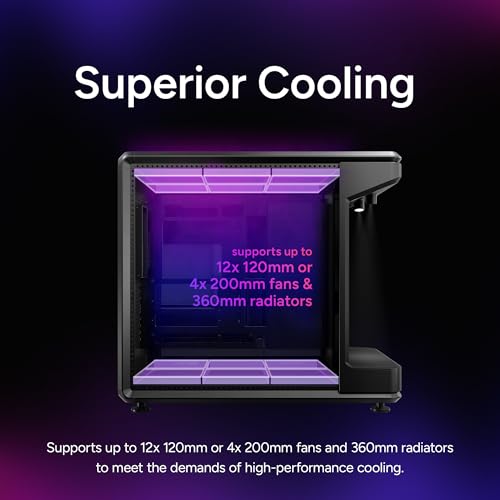 Image of Cooler Master MasterFrame 360 Stage Mirror ATX Mid-Tower PC Case - Front Showcase Stage with Spotlight & Mirror, Supports 430mm GPUs & 360mm Radiators, PCIe 5.0 Ready, Up to 12x120mm Fans, USB-C