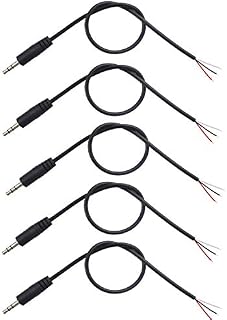 winwill 3.5mm Male Plug to Bare Wire,5 pcs 3.5mm Plug Jack Connector to Bare Wire Open End Audio Cable for Earphone Headphone Headset Cable Replacement