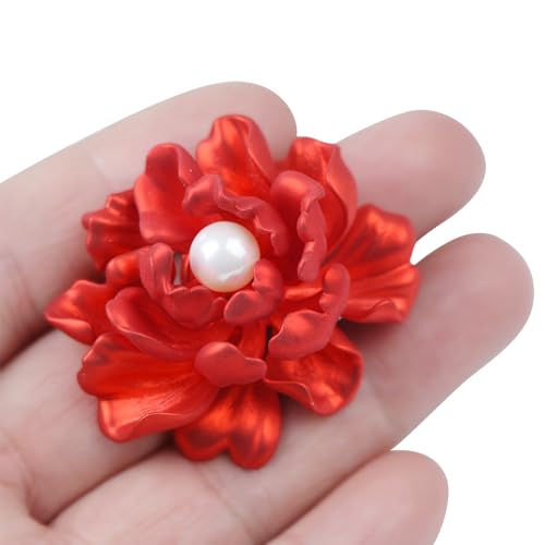Image of Elegant Crystal Blooming Rose Flower Brooch Lapel Pin Breastpin for Women Birdal Cardigan Hat Scarf Suit Sweater Floral Pins