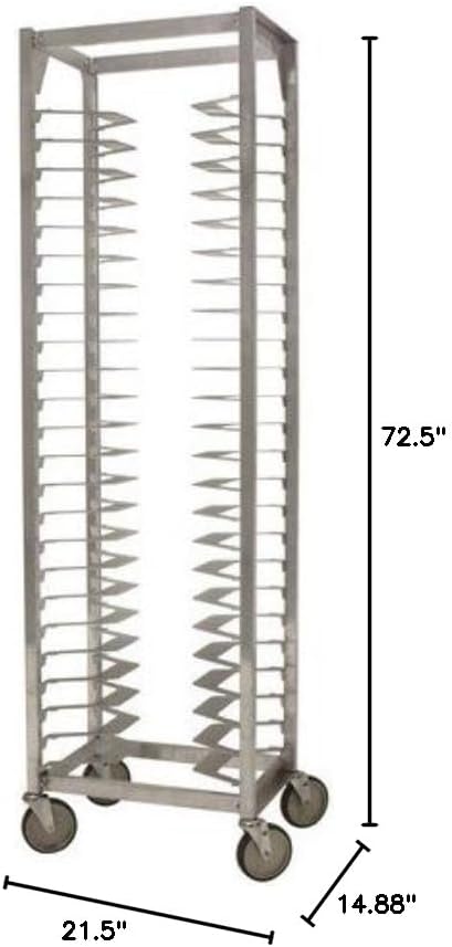 Miniatura 2 de LPZ2518 - Estantes individuales para pizza con 24 sartenes, 72.5 x 21.5 x 14.88 pulgadas.