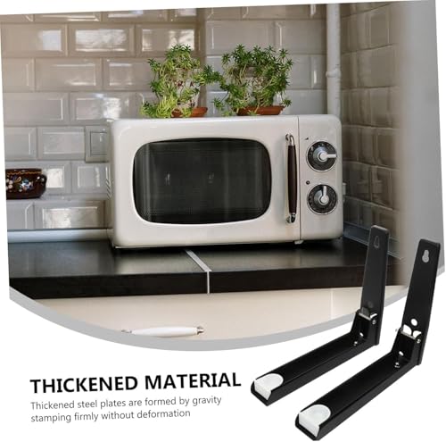 Mikrowellenhalterung aus 304 Edelstahl mit Teleskoparme und Haken, 2 Stück Edelstahl Mikrowellenherd Rack, Retrackable Faltbare Mikrowelle Wall Mounted Ständer Halter Rack Bracket