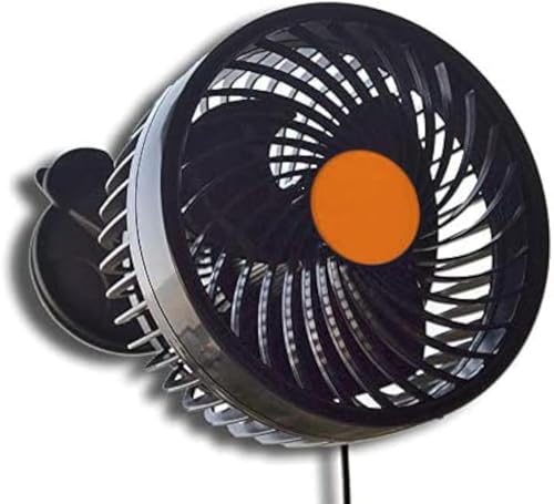 Unifizz Ventilador de refrigeración ajustable de 6 pulgadas, ventosa universal oscilante, cambio de velocidad, camión de refrigeración por aire