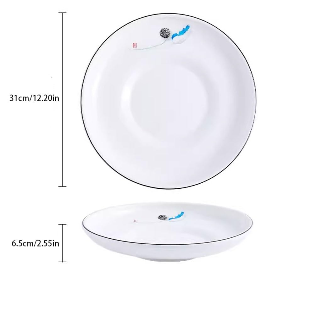 Forniture Per Feste Piatto fondo con testa di pesce al pepe tritato, piatto profondo, ristorante di casa, hotel creativo, piatto speciale for cena, grande piatto rotondo a forma di piatto fondo Piatti