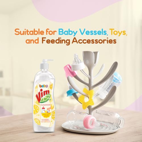 Image of Vim Baby Dishwash Liquid, Removes 100 Milk Stains and Odours, Plant-Based actives, Paraben and Phosphate free, Safe for Child-Utensils, 500ml