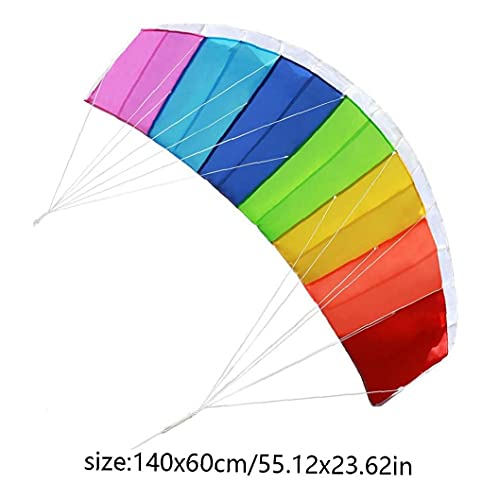 Regenbogen-Drachen Mit Dual-Griff Dual-Linie Große Stunt-Drachen-Bunte Outdoor-surfen-Kites 140x60cm - Image 8
