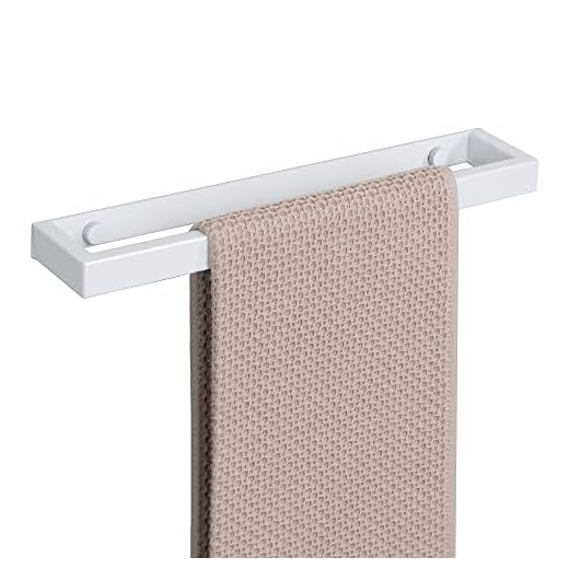 SAYAYO Toalleros de Baño Blanco Colgador Toalla Baño Adhesivo Acero Inoxidable Toallero Baño Adhesivo para Baño y Cocina 30cm, Instalaciones Perforadas y Autoadhesivas