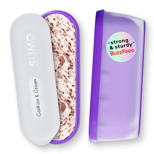 SUMO Set of 2, Ice Cream Containers for Homemade Ice Cream - 1.5 Quart Each, Reusable Freezer Storage Containers - Purple