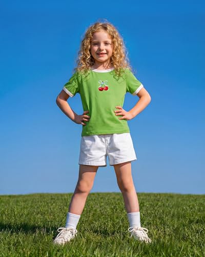 Image of Stelle Girls Graphic Tees Short Sleeve Girls Shirts Cute Tops Crew Neck Casual Basic Summer T-Shirt for Kids Teen 4-15 Years