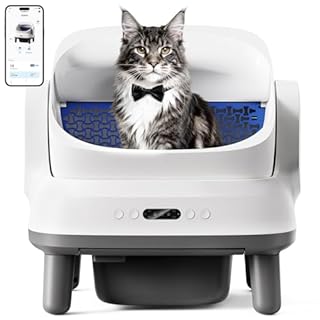 Happypaw Open-Top Self Cleaning Litter Box - Large Capacity Automatic Litter Box for Multiple Cats with Safety Protection, App Control, Odor-Free, Anti-Leakage Material, Includes Trash Bags