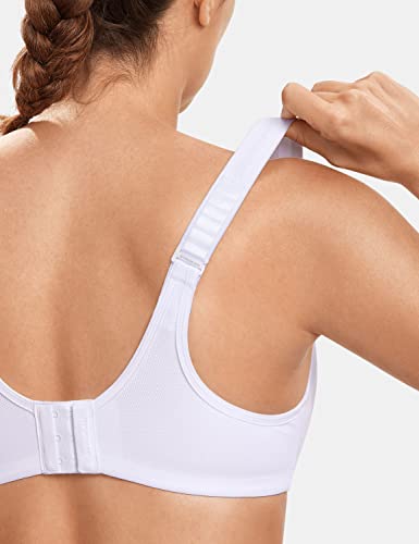 Image of SYROKAN Women's High Impact Underwire Sports Bra High Support Large Bust Padded Adjustable Straps Running Bra