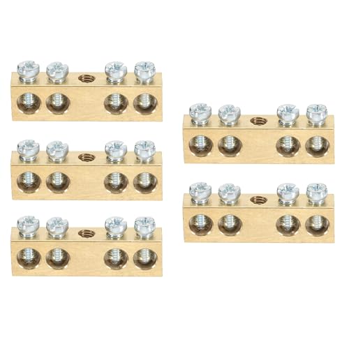 Barre de terre laiton M5 4 positions MECCANIXITY 37,9x8x12 mm lot de 5 pour boîtier