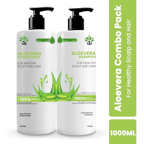 Image of GIR Aloe Vera Shampoo - 500 ML & Conditioner -500 ML- for Silky Smooth Hair & Scalp Nourishment - Combo Pack