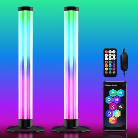 FUPT LED Light Bars, Upgrade 360°Smart RGB Lightbar Gaming Lights TV Backlights Color Changing Mood Light Cover