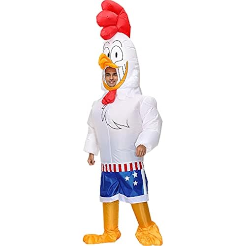 RHYTHMARTS Inflatable Chicken Costume Adult Chicken Costumes Men Women Blow up Chicken Costumes Halloween Costumes for Adult