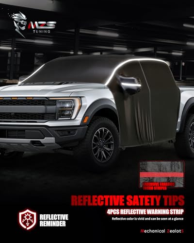 Image of MZS Cab Cover Compatible with F150 F250 Super Crew 2015-2026, 600D Waterproof Truck Half Cover with Driver Door Zipper Antenna Hole, All Weather Rain Snow UV Protection Car Cab Covers