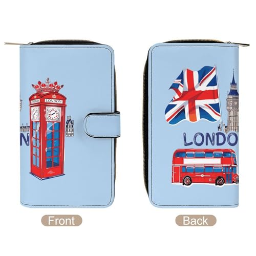 London Souvenir Funny RFID Blocking Wallet Slim Clutch Organizer Purse with Credit Card Slots for Men and Women3
