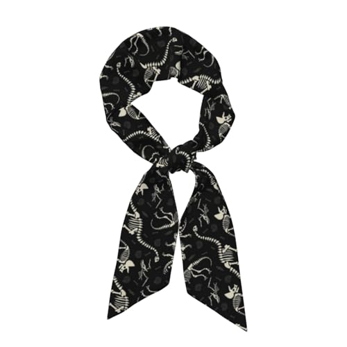 SMBOE Dinosaur fossils Women's Long Scarf Silk Scarf Lightweight Fashion Silk Satin Head Scarves Wristband