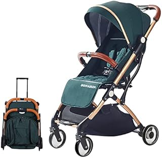 SONARIN Lightweight Stroller,Compact Travel Buggy,One Hand Foldable,Five-Point Harness,Upgraded Wheels,Great for Airplane(Dark Grey)