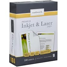 Southworth Inkjet & Laser Printer Paper, 8.5" x 11", 28 lb., Radiant White, 550 Sheets 91723-01