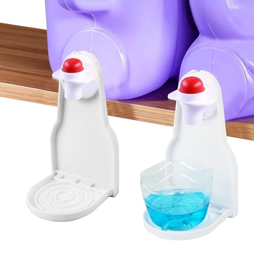 2PCS Laundry Detergent Dispenser Cup Holder Fabric Softener Drip Catcher Effort-Saving Switch Easy Cleaning Firmly Holds on Bottle spouts for a Mess-Free Laundry Room Organization