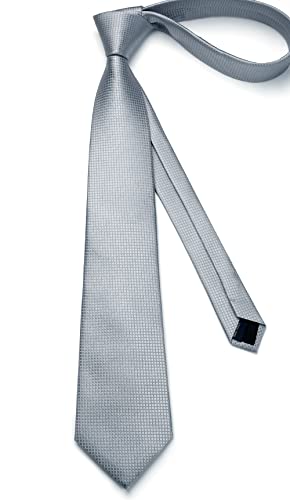 Image of Enlision Mens Ties Stripe Tie and Pocket Square Set Classic Formal Woven Neckties Handkerchief Cufflinks Wedding