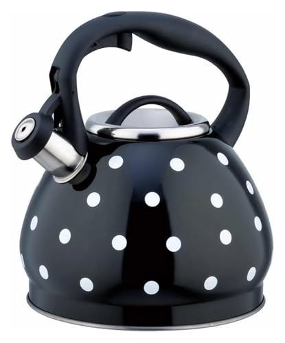 Bouilloire sifflante à pois pour théière du matin au gaz