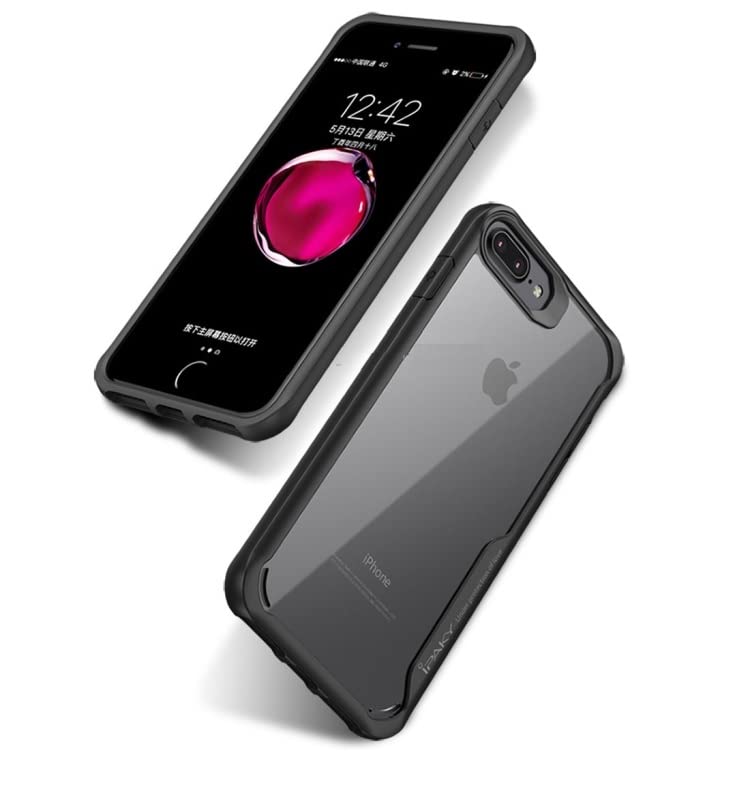 Image of REALCASE iPhone 7 Plus / 8 Plus Back Cover Case | Clear Transparent Gel TPU Shock Proof Bumper Back Cover Case for iPhone 7 Plus / 8 Plus (B Black)