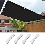 Sonnensegel Wasserdicht Sonnenschutz 1.4 x 3 m 100% Wasserabweisend 98% UV Beständig Zaunblende Sonnenschutznetz Leicht Und Haltbarkeit für Terrasse Garten, Schwarz