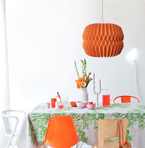 Zi Yang Origami Lanterne Lampe à Suspension Nordique Minimaliste Créatif Personnalité Chambre Lumière de lit Lampe Suspendue E27 Salle à Manger Le Salon Café Le Restaurant Lustre Ø40cm,Orange