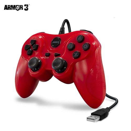 Image of Armor3 inchNuplay inch Wired Game Controller for PS3 (Red)